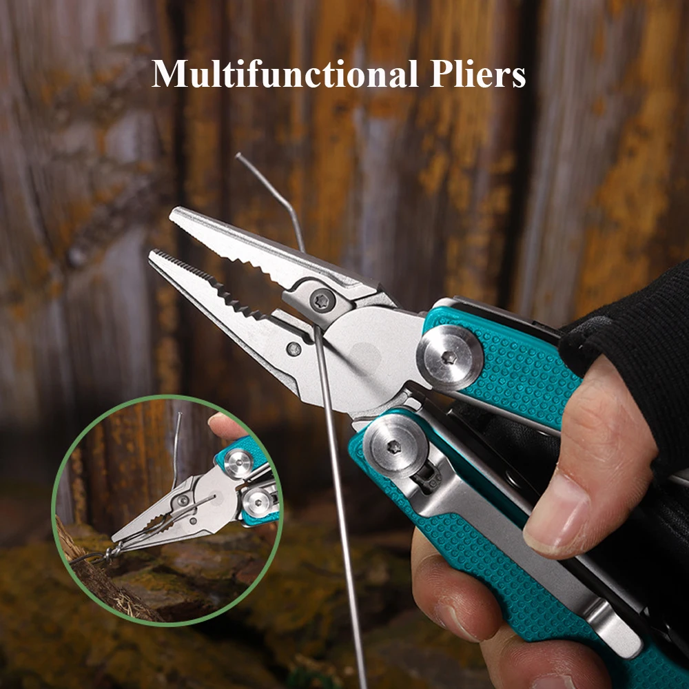 ABS + Steel Outdoor Multitool Multipurpose Pliers Folding Knife Portable Hand Tools Wire Stripper Tool Jackknife Camping Gadgets