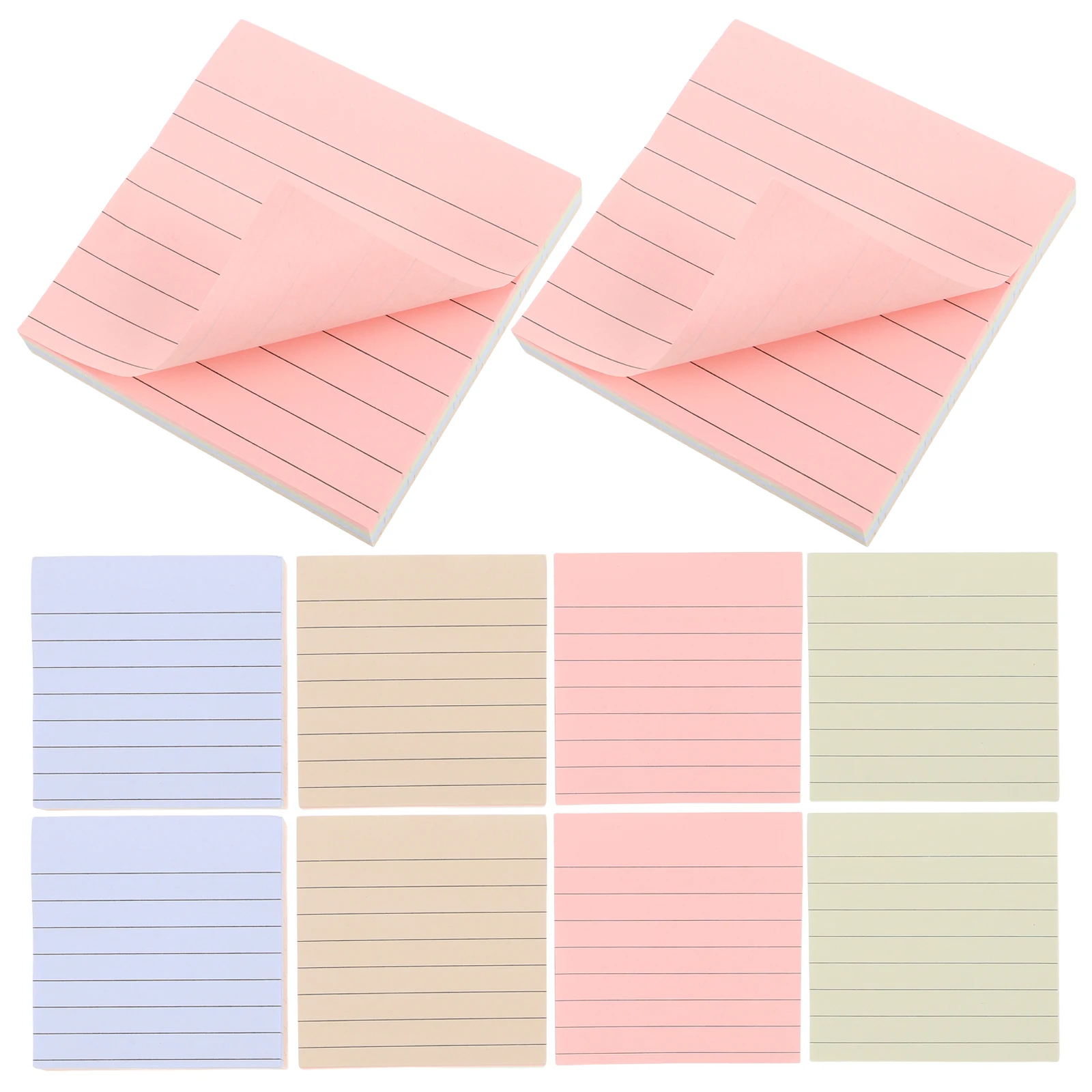 600 Sheets Colored Colorful Lined Notepad Cute Memo Student Book Tabs
