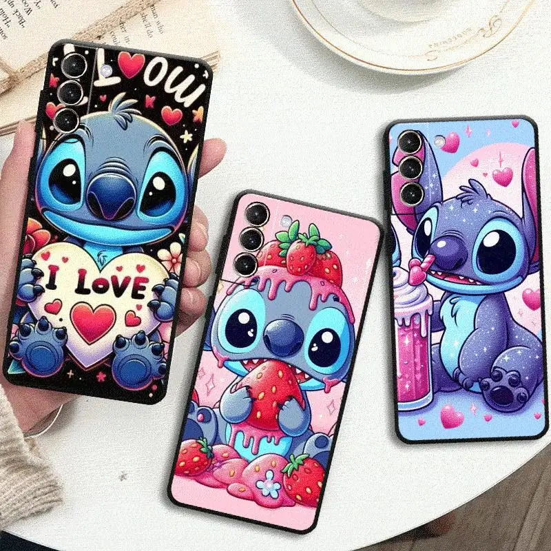 Disney Kawaii Lilo Stitch Case For Samsung Galaxy S24 S23 S22 Ultra S20 FE S21 S10  Note 20 10 Plus Phone Cover