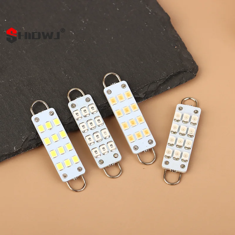 5Pcs/lot 12-SMD C5W Led Auto Rigid Loop Dome Map Light Car Bulbs Exterior 12V DC 1210 561 567 562 License Plate Lamp Interior