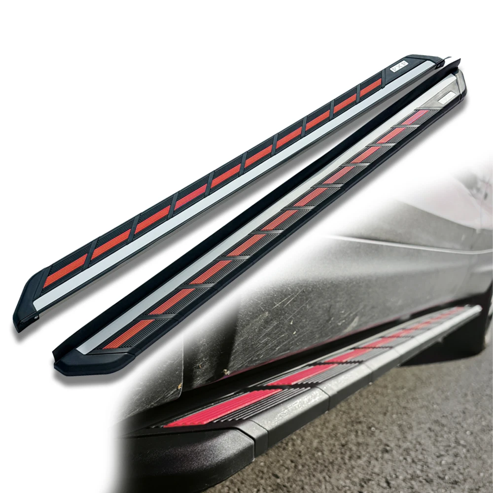 2pcs Side Step Running Boards for Citroen C5 Aircross 2019-2024 Aluminium Pedal Accessories RED/BLUE (with Brackets)