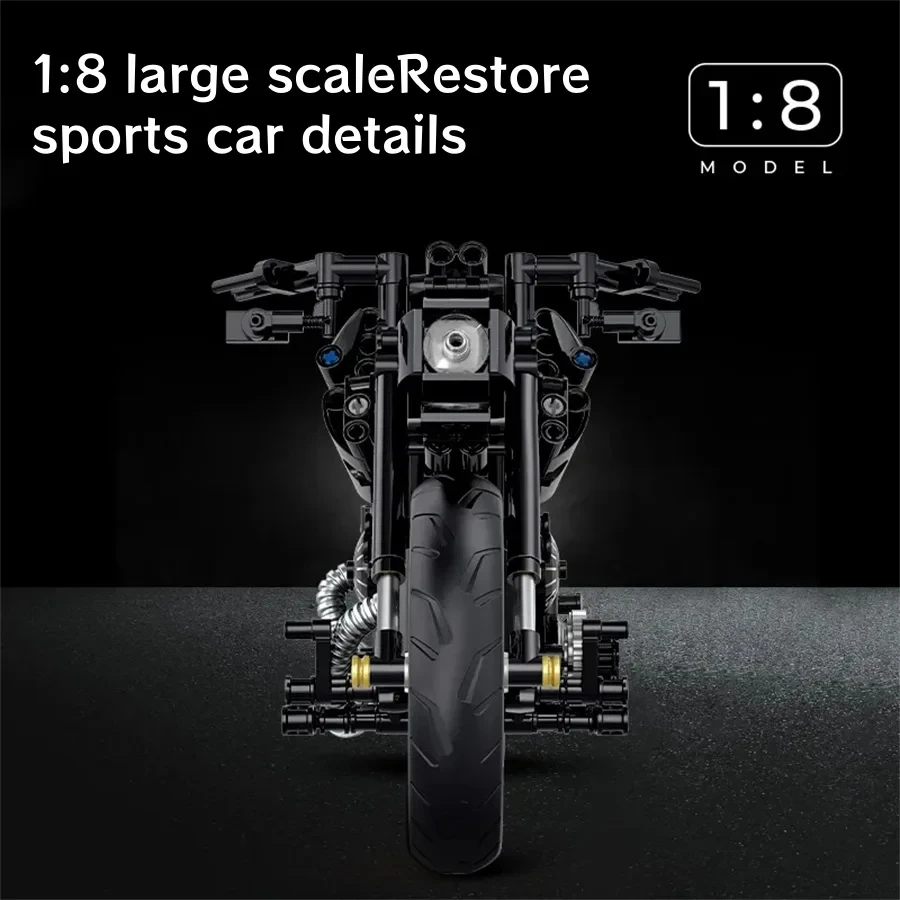 586PCS Technical Motorcycle Building Blocks Duke Harleys Motorbike Locomotive Model Car Vehicle MOC Assembly Bricks Toy Kid Gift