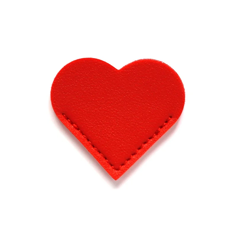Red PU Leather Heart Shape Page Corner Bookmark Cute Book Marker for Reading Students Book Lovers Valentine Gift