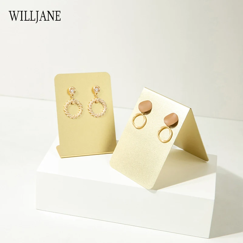 Metal Shelf 2 Holes Earring Display Stand Ear Stud Holder Retail Shop Jewelry Eardrop Hanging Storage Rack Photography Organizer