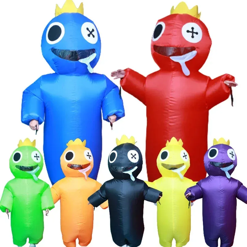 Rainbow Friends Costume Inflatable Kids Adult Girl Boy Woman Men Halloween Cosplay Blow Up Suit Birthday Christmas Blue Mon NM25