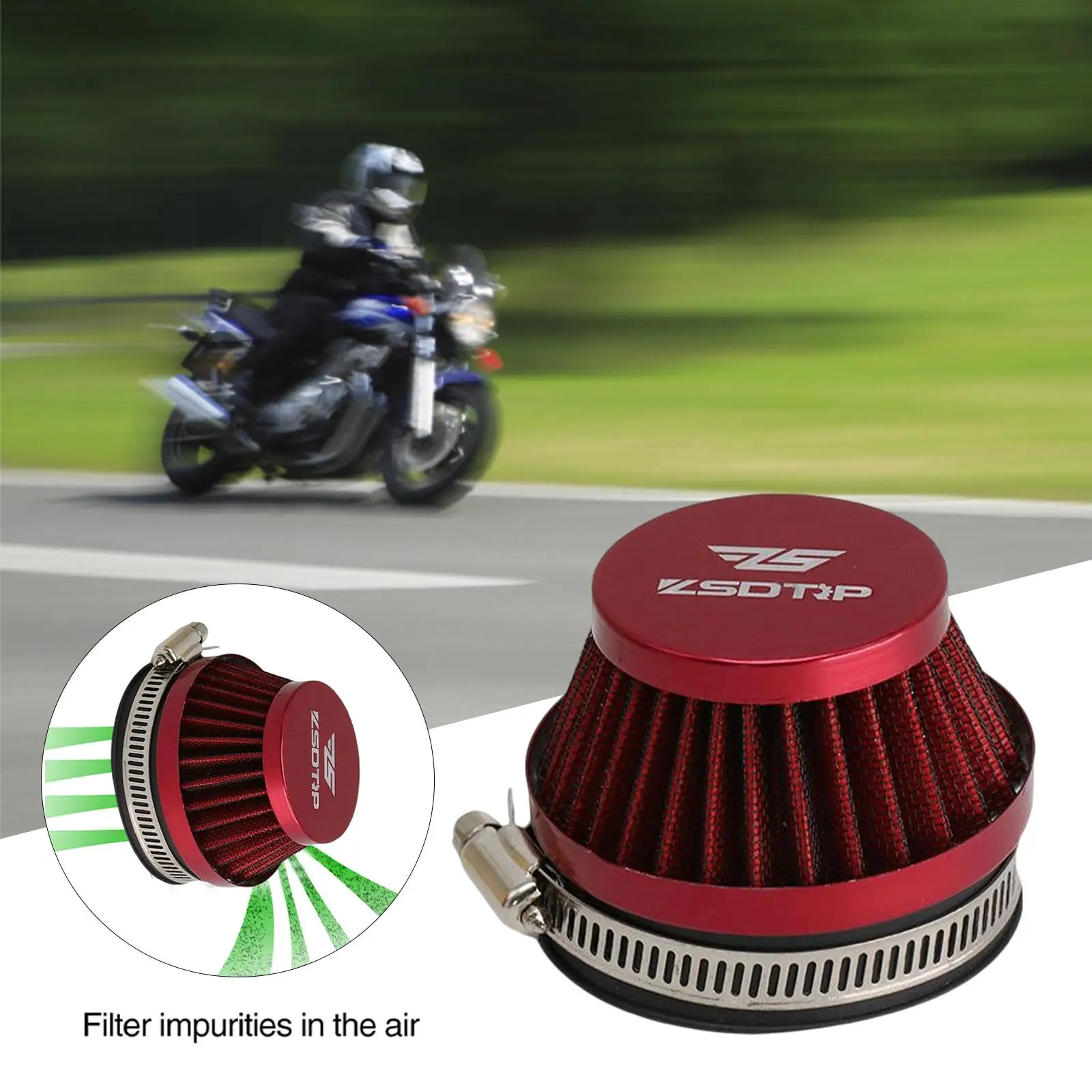 Rubber Alloy Motorcycle Air Filter Universal Intake Double Layer Dirt Bike Cleaner for Off Road Motocross Pit Bike Accessories