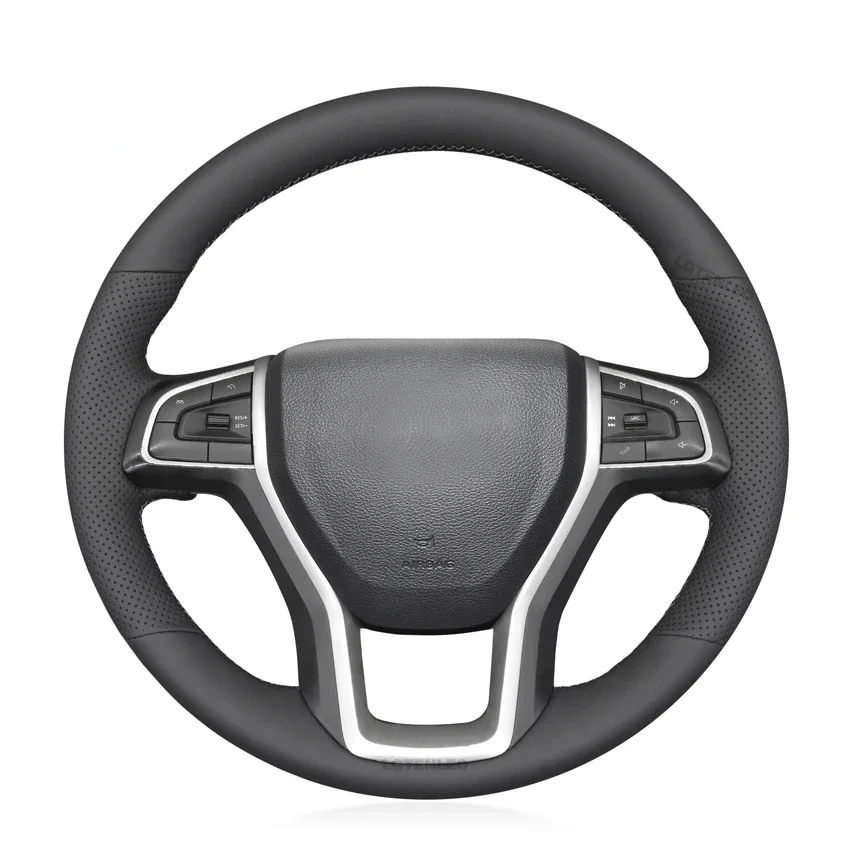 Black Faux Leather Car Steering Wheel Cover For LDV T60 2017 2018 2019 2020 2021