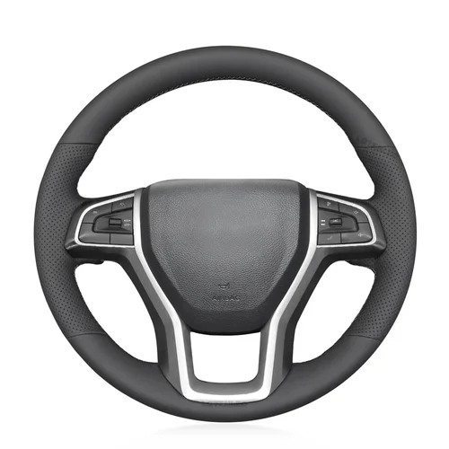 Protector negro para volante de coche de piel sintética para LDV T60 2017 2018 2019 2020 2021