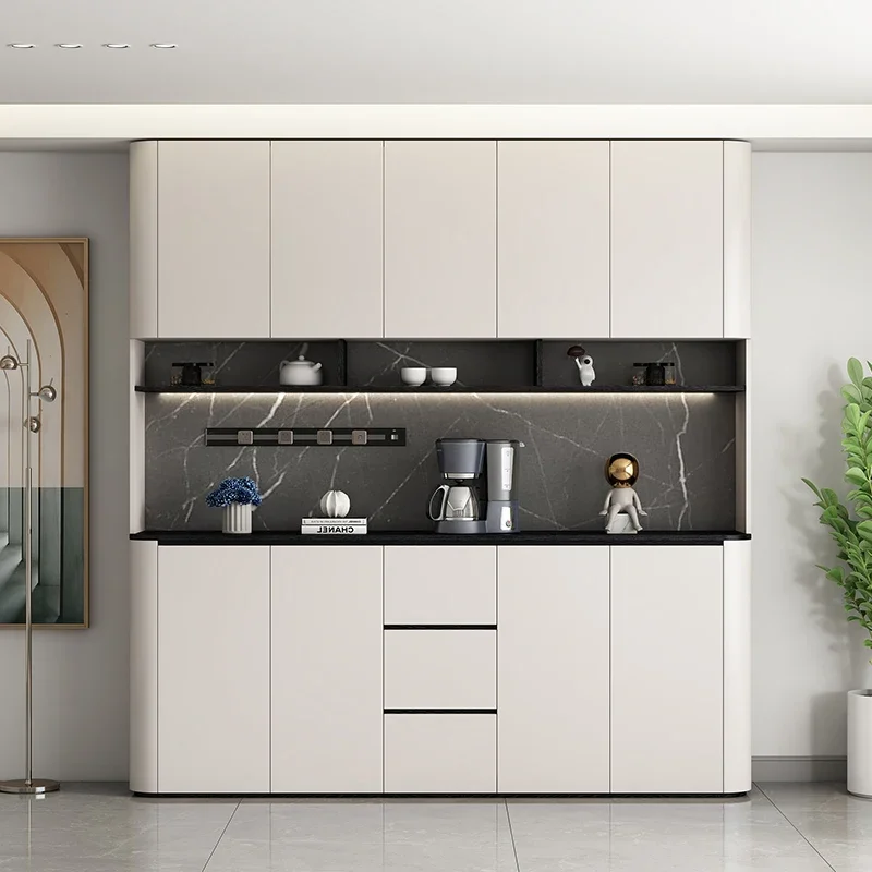 

Best Large Space Multifunctional Highboard Sideboard Cabinet Easy Installation Glass Doors for Dining Room