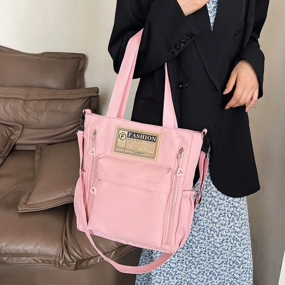 

Solid Color Women's Shoulder Bag Large Capacity Simple Single-shoulder Bag Portable Lightweight Student Tote Bag Student Class
