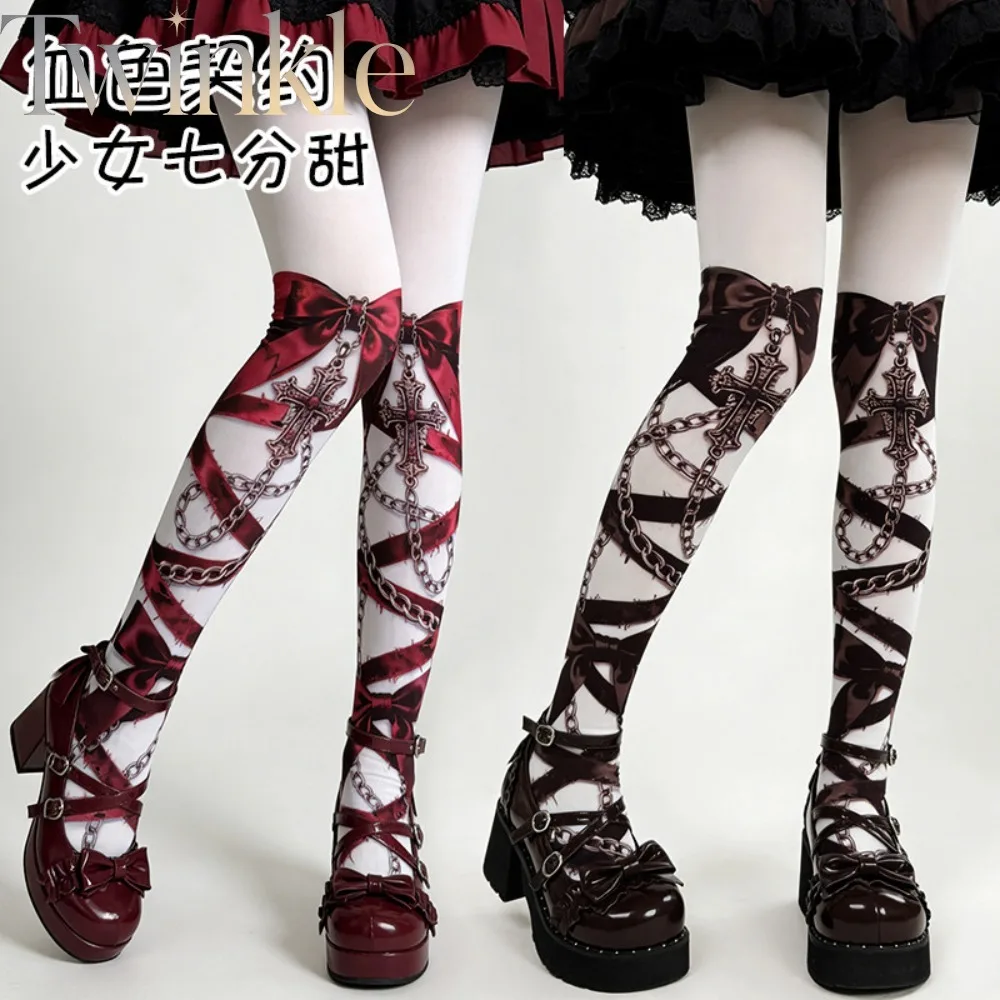 gothic-lolita-pantyhose-blood-pact-cross-velvet-print-tights-lo-socks-girl-women-y2k-hosiery-leggings