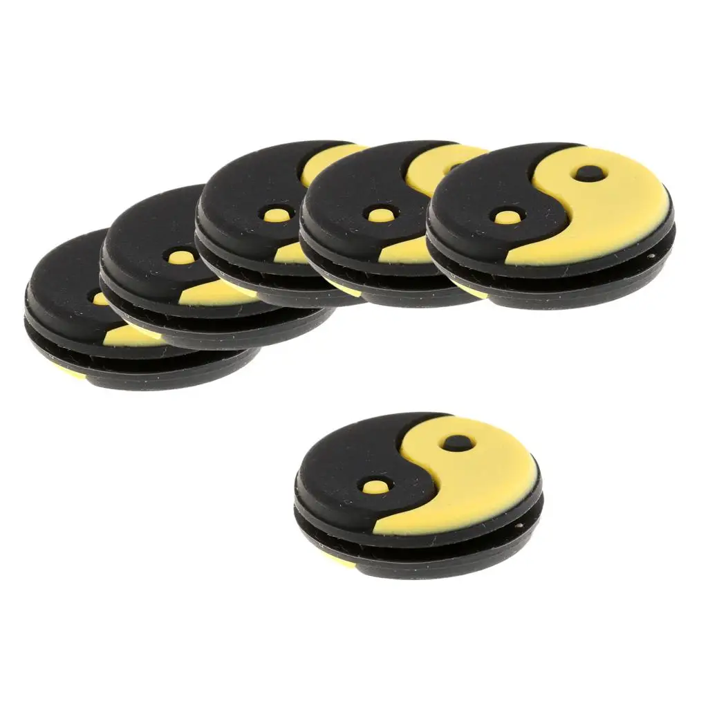 Amortecedor de vibração para raquete de tênis com padrão Yin e Yang - Pacote de 6
