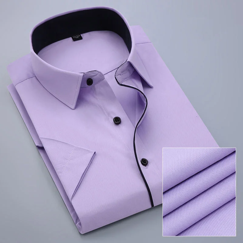 2024 New Summer Business Casual Simple and Loose Oversize Fashion Polo Collar Color Block Outwear Bottom Half Sleeve Shirt