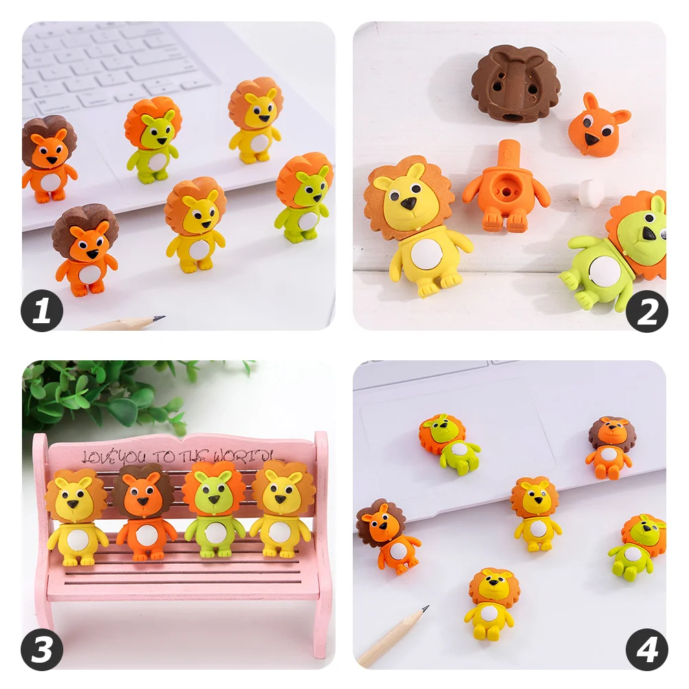 12-delige gum Cartoon gummen Dagelijks gebruik Kindergeschenken Dieren Compact Kawaii Award Halloween 3D Huishouden