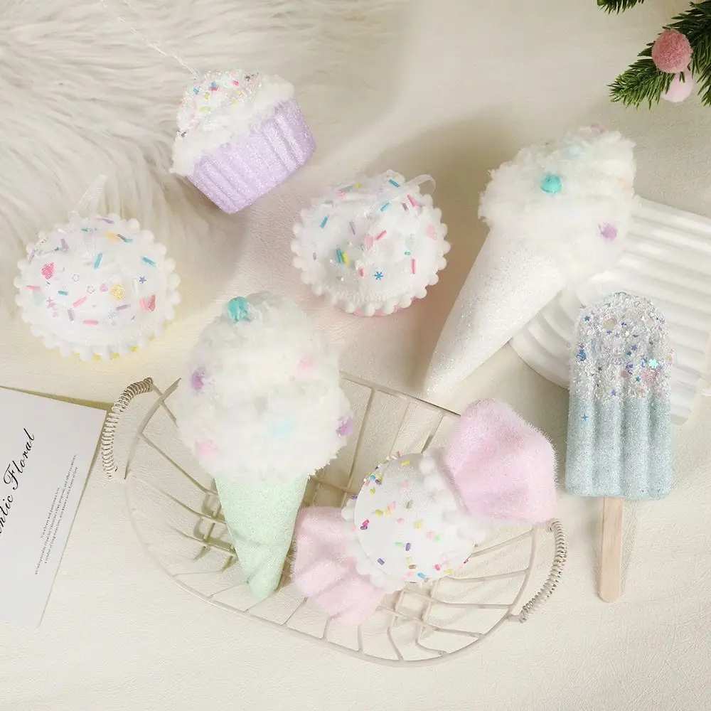 3/6 قطعة نموذج الآيس كريم شجرة عيد الميلاد قلادة جميلة الحلوى الدعامة عيد الميلاد الحلوى قلادة لطيف عيد الميلاد معلقة حلية متجر