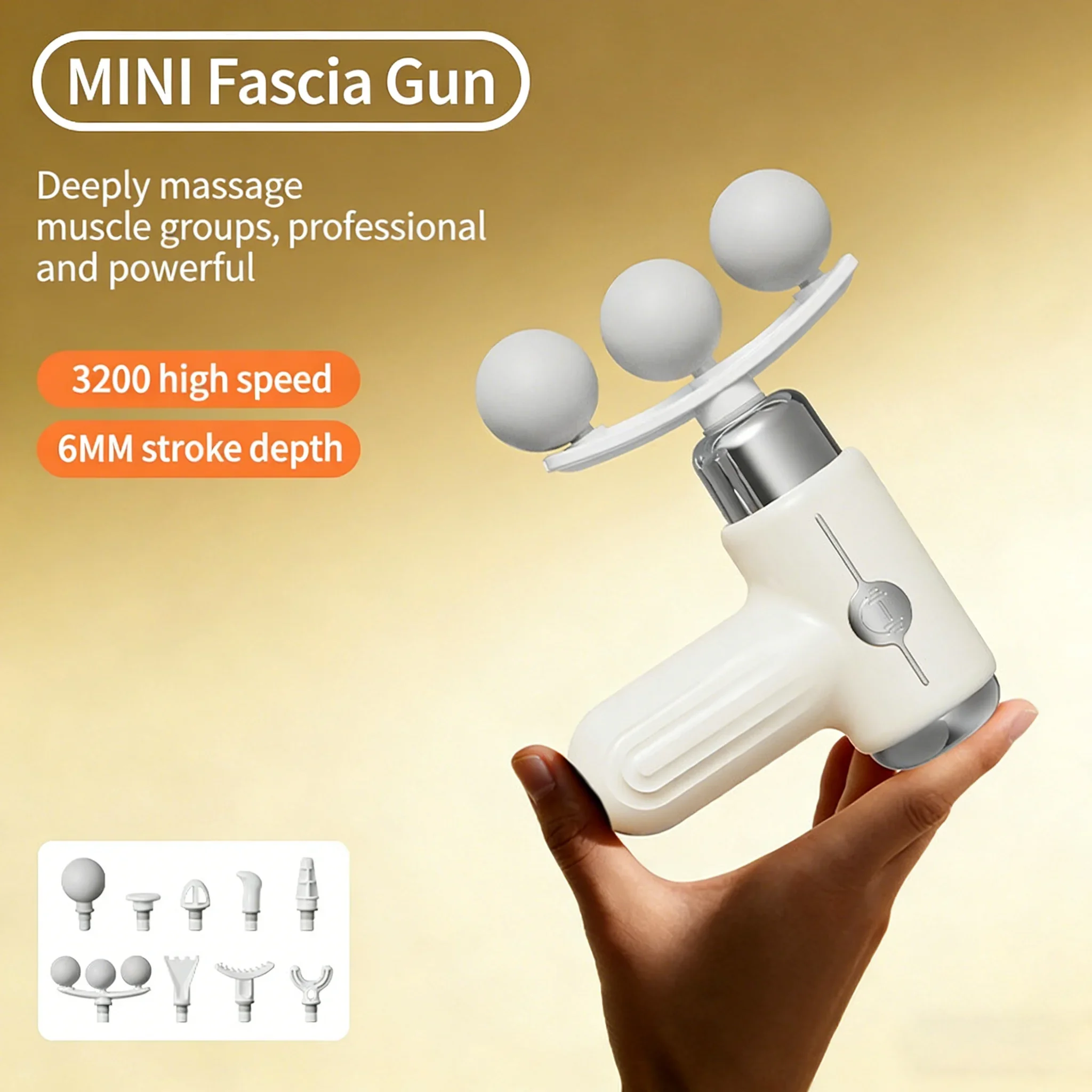 1pc Massage Gun, Deep Tissue Muscle Handheld Percussion Massager For Body, Back And Neck, Ultra Compact Elegant Design