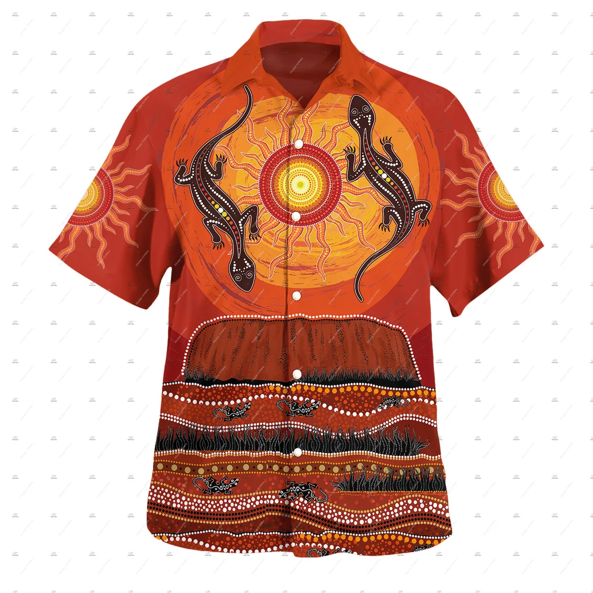 Custom Name Australia kangaroo Aborigine Retro Indigenous Vintage 3DPrint Summer Casual Harajuku Short Sleeves Hawaiian Shirts W