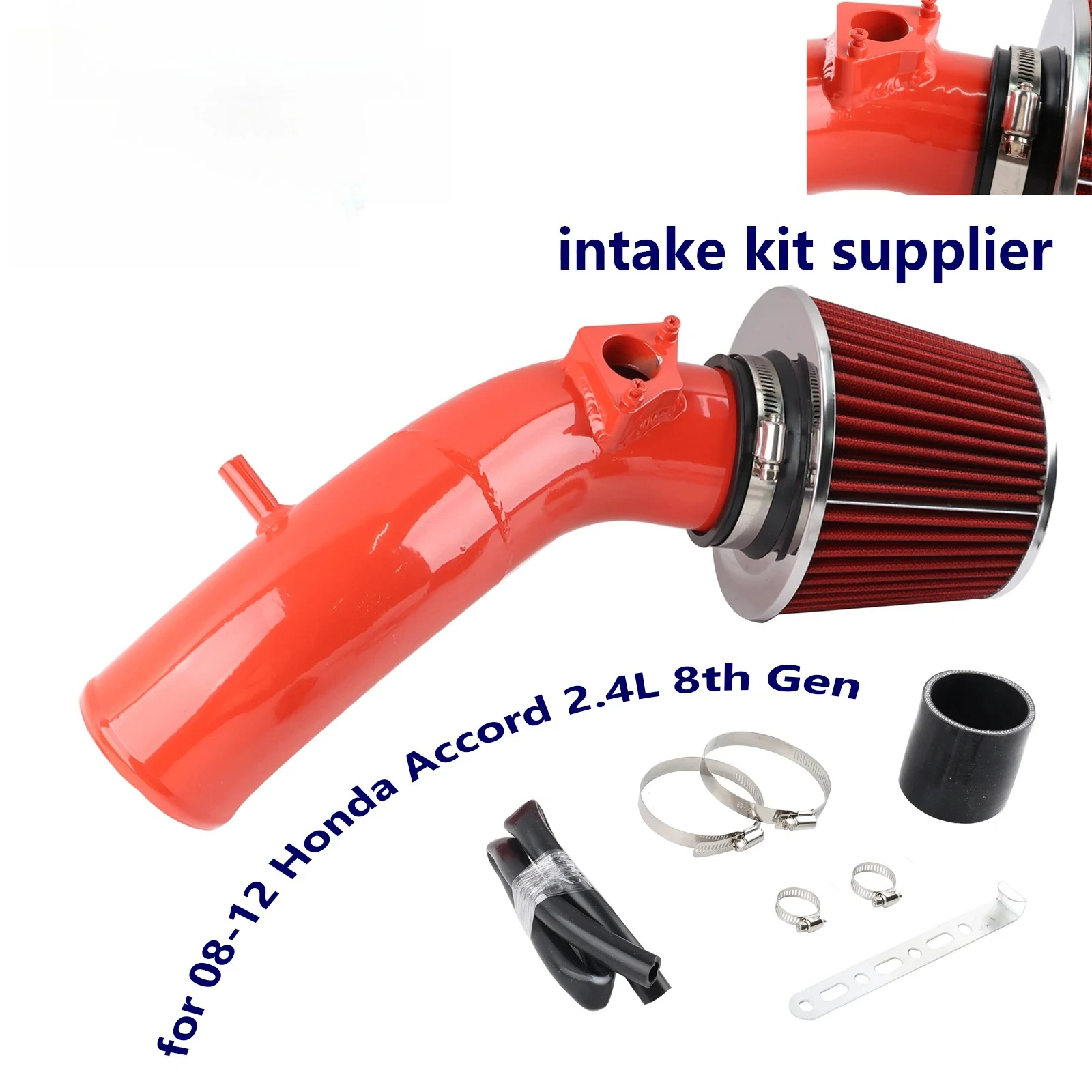 Red Shortram Cool Air Intake Kit for 08-12 Honda Accord 2.4L 8th Gen 11 10 Acura TSX Performance Cold Engine