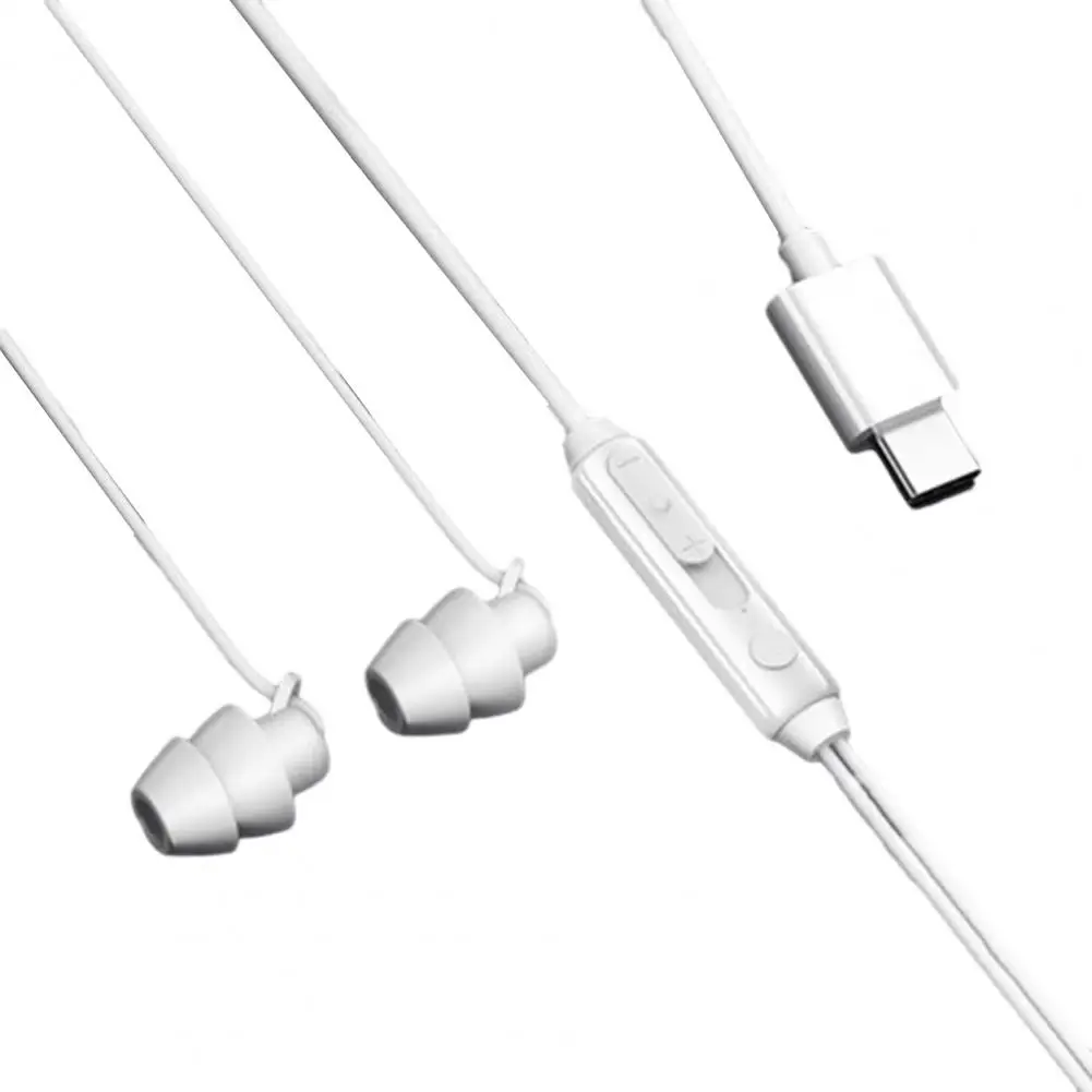 Wired Headphones Type-C In-Ear HiFi Sound Heavy Brass Noise Reduction Immersive Feeling Wired Earphone