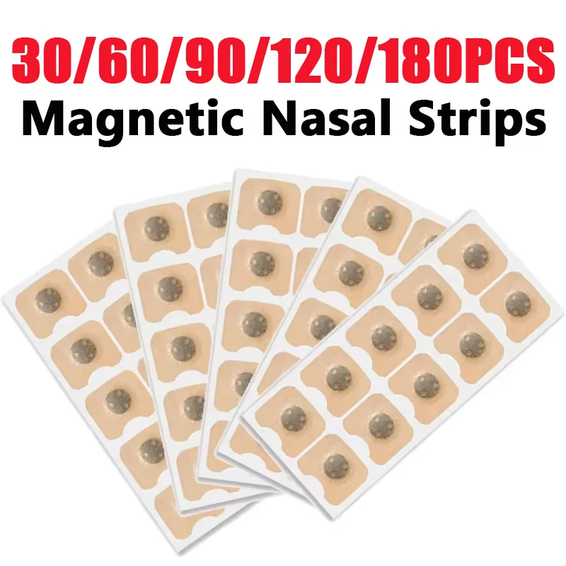 

30/60/90/120/180Pcs Nose Breathing Patches Magnetic Suction Iron Nasal Strips Increase Air Improve Sleeping Reduce Snoring Tool