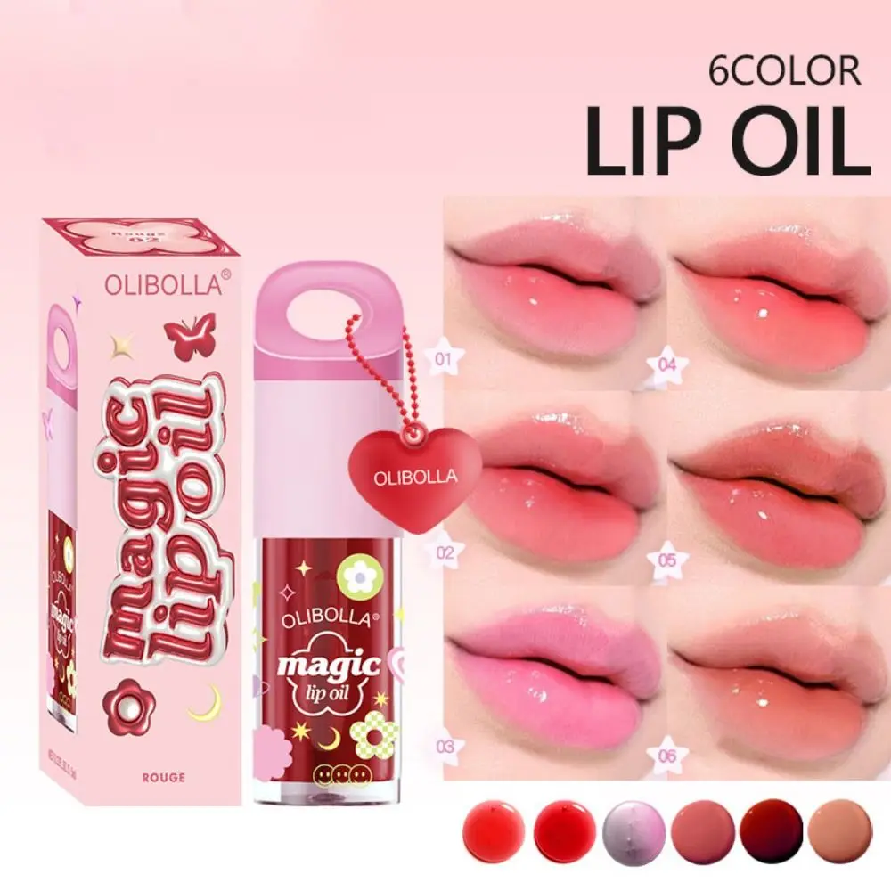 Bonito hidratante óleo labial espelho geléia bálsamo labial mudança de cor lábios plumping brilho labial