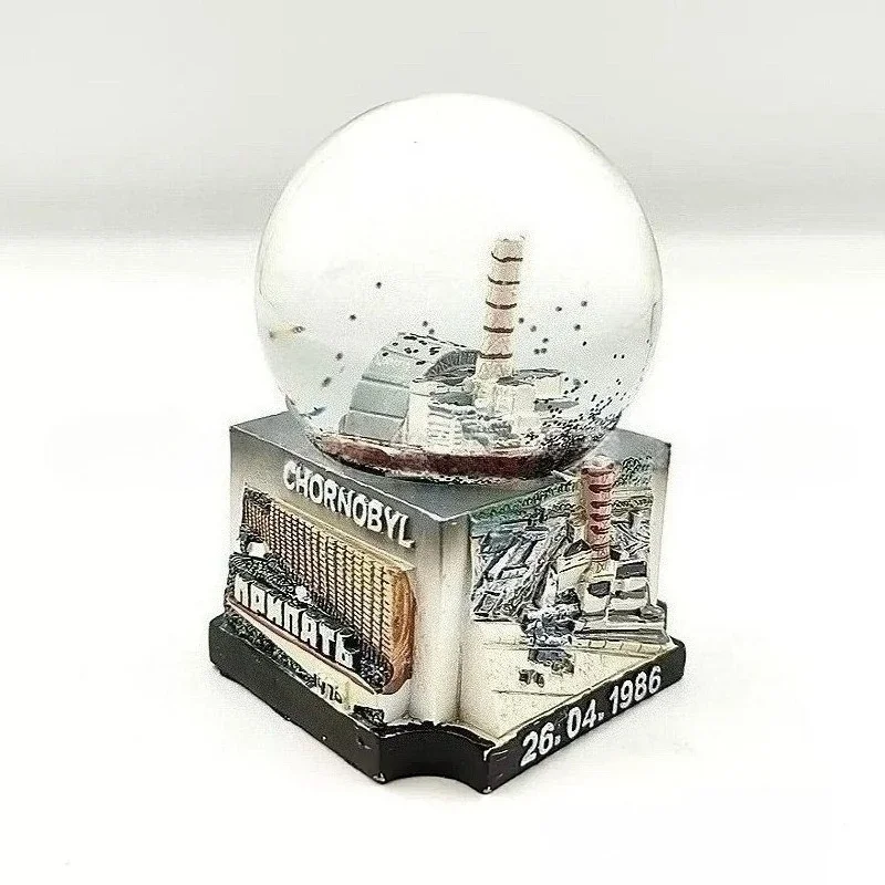 

Crystal Ball Chernobyl Snow Globe Handmade Model Home Decoration Desktop Ornament Brithday Christmas Gift