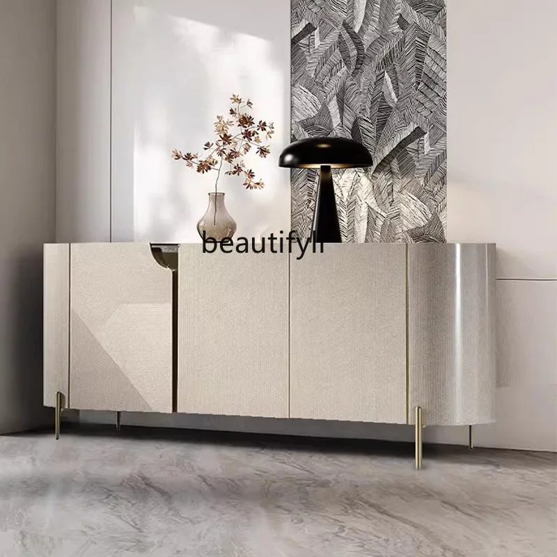 

Modern Italian Light Luxury Entryway Cabinet Wall-Mounted Decorative High-End Living Room Minimalist Sideboard Glossy Lacquer