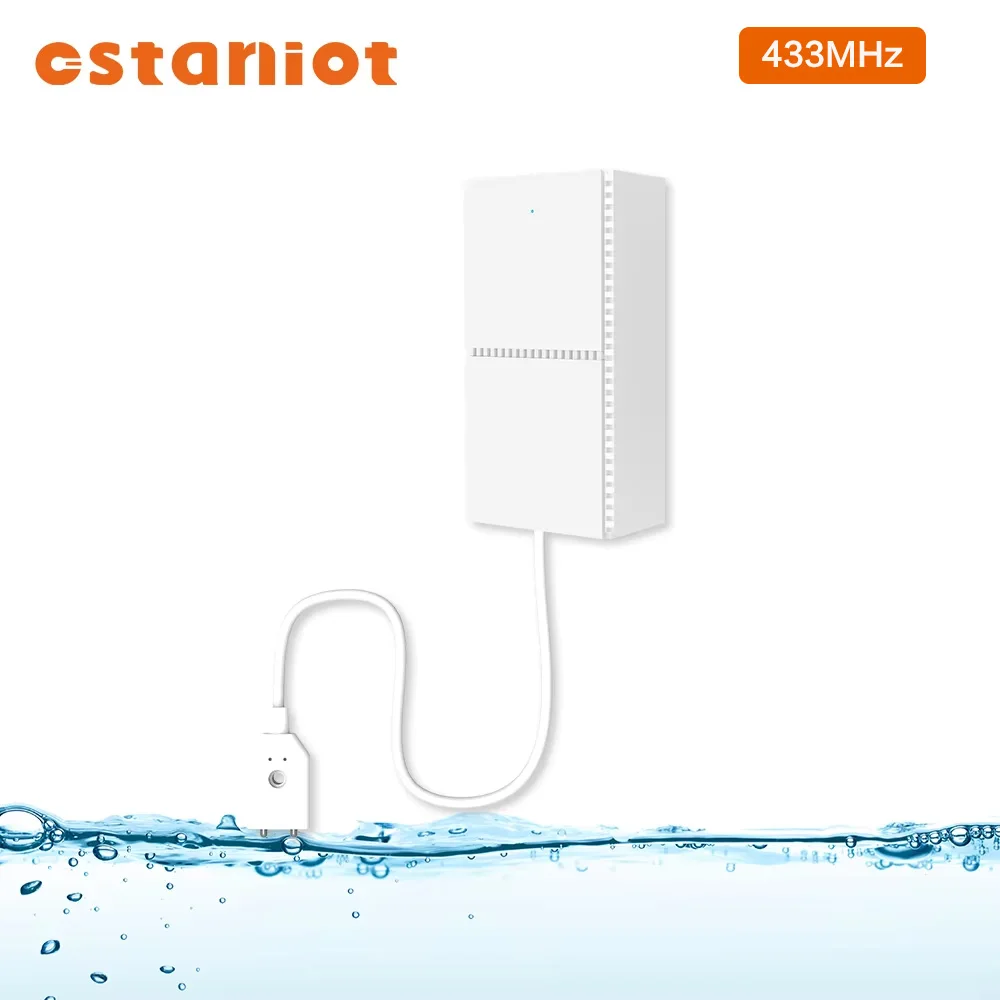 Czujnik wycieku wody Ostaniot 433MHz, detektor zalania, alarm powodziowy do systemu alarmowego, akcesoria Staniot