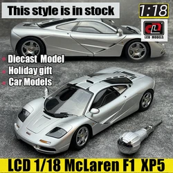 NewS McLaren F1 XP5 Silver 1:18 LCD model alloy car model sports car static display piece holiday gift collection
