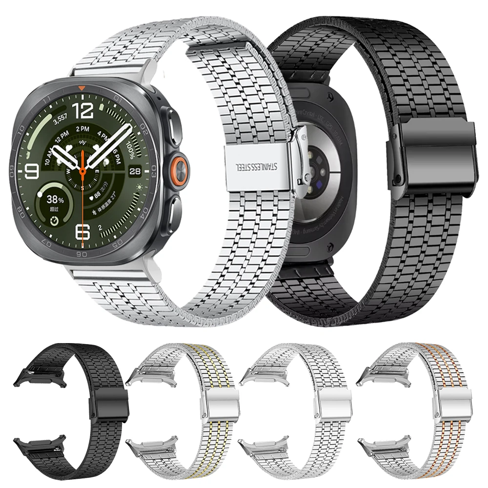 Für Samsung Galaxy Watch Ultra 2026 2025 47mm Business Edelstahl-Armband für Galaxy Watch Ultra2 Herren Ersatz-Armbänder