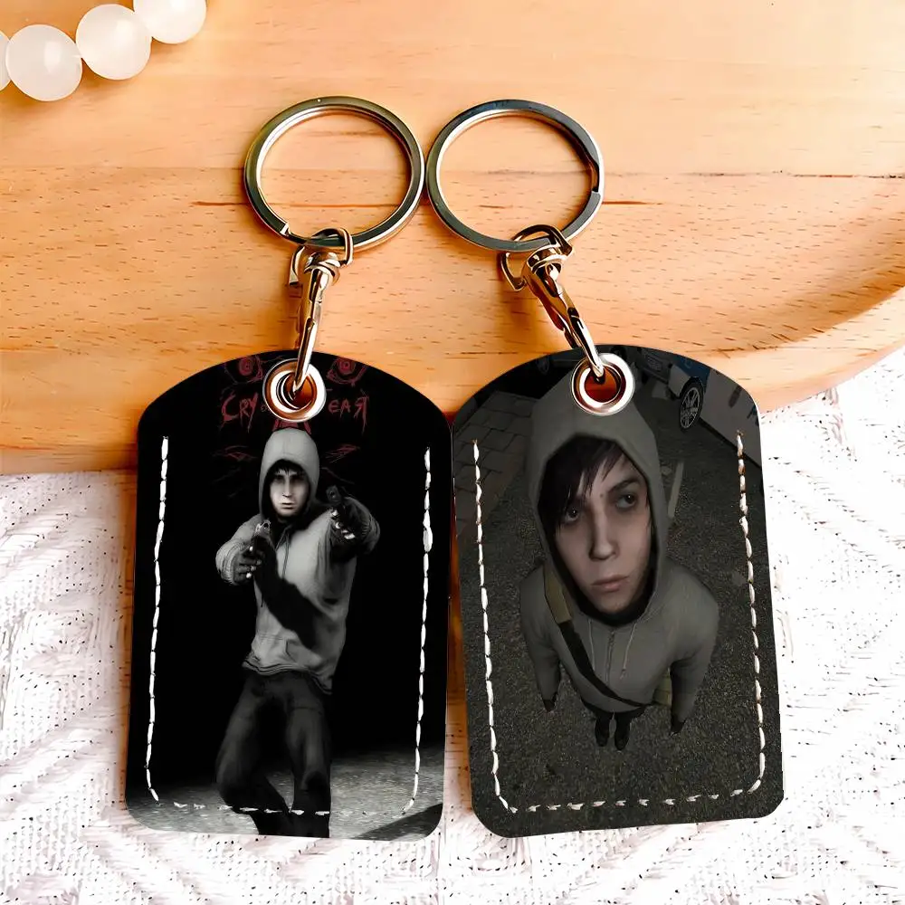 Game Cry of Fear Card Holder Keychain Key Ring Door Lock Access Protective Case For Security Gift