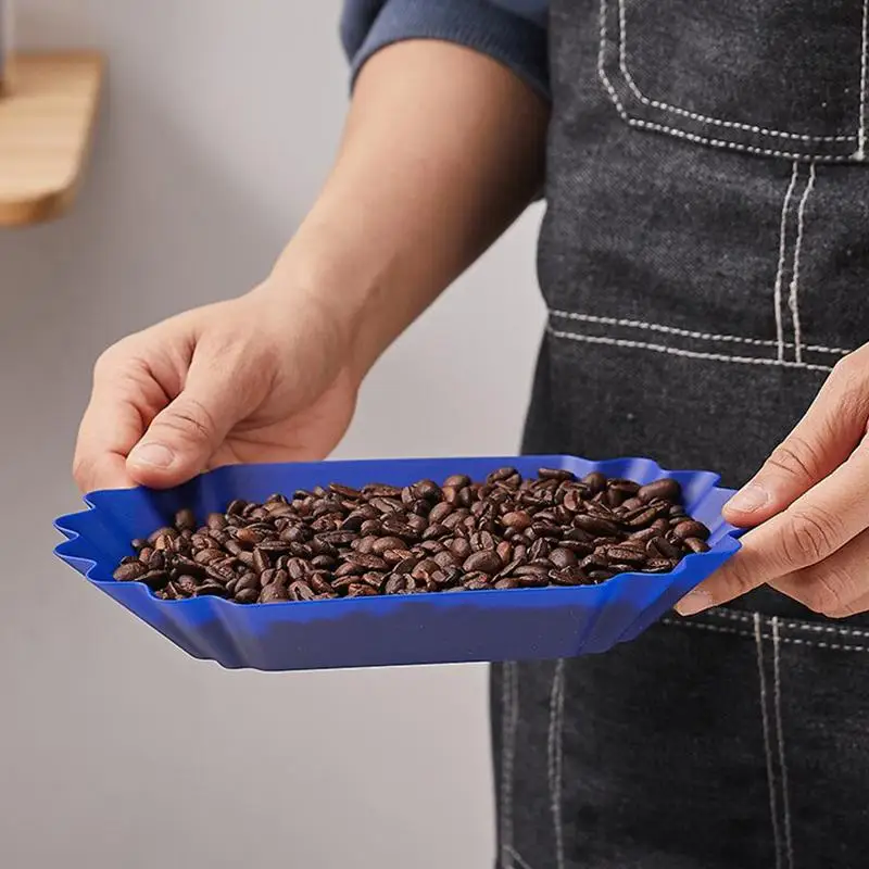 Kaffeebohnen-Präsentationstablett aus Kunststoff, Ovales Wiederverwendbares Probentablett, Praktisches Snack-Serviertablett – Detail 6