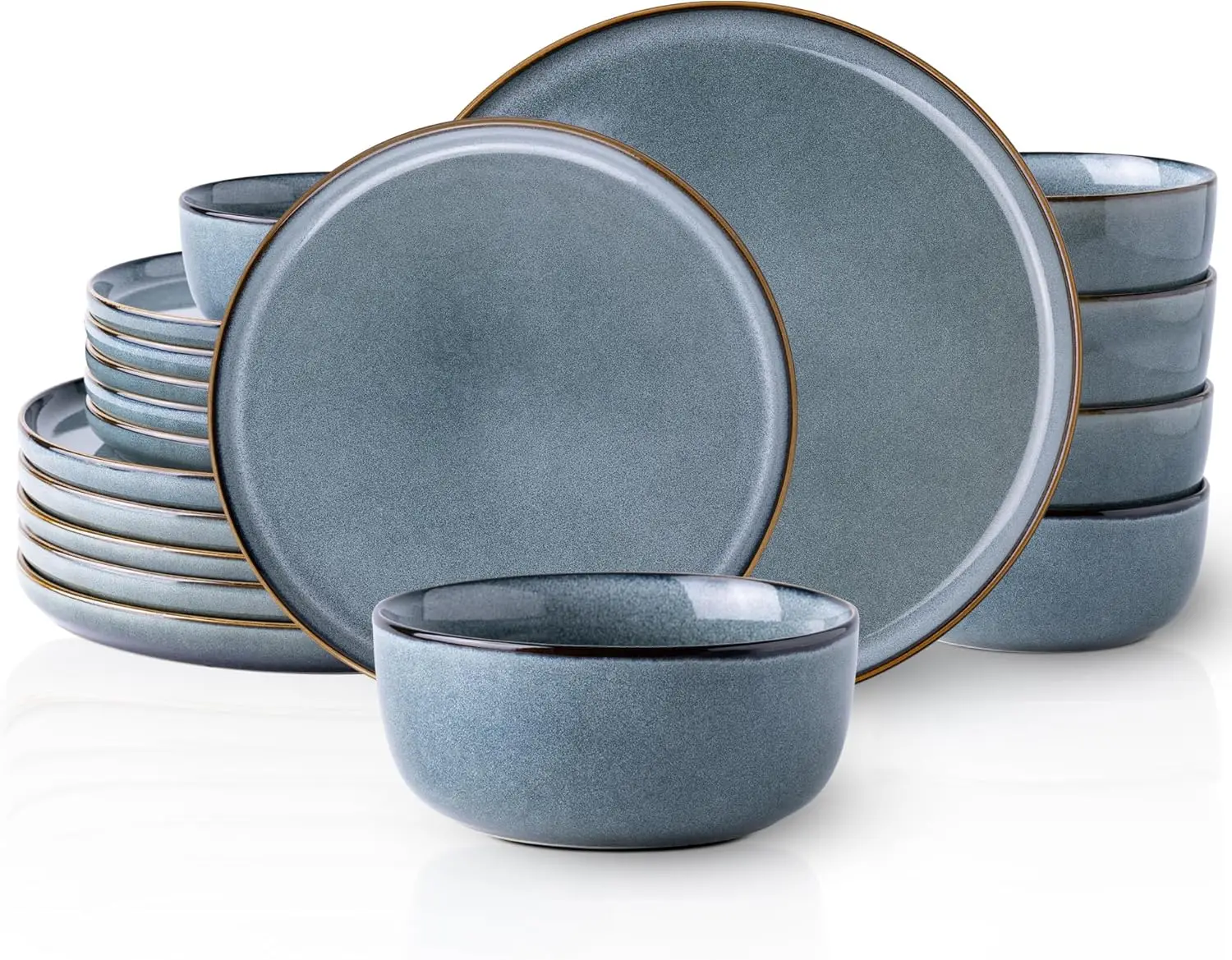 

Stoneware Plates and Bowls Sets, Chip and Scratch Resistant Dishes, Dishwasher