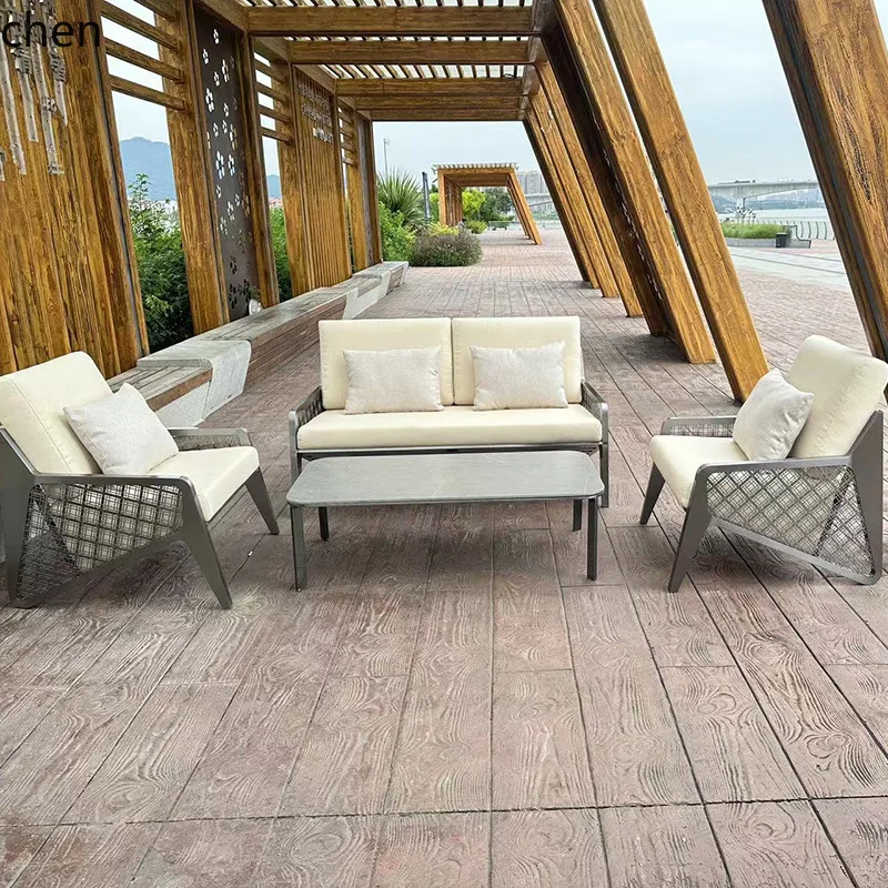 HXL double Sofa Outdoor Courtyard Table and Chair Sunscreen Waterproof Sunroom Chair