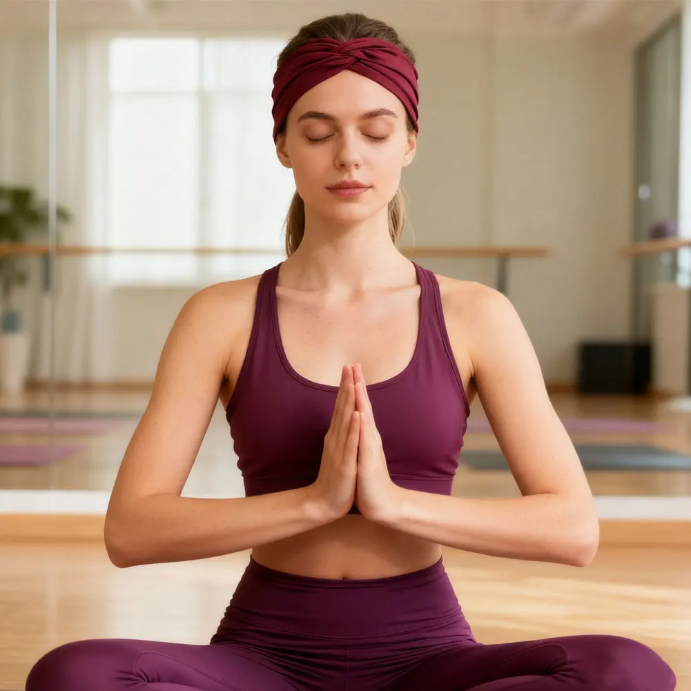 Make-up-Haarband für Damen, breit, elastisch, Stirnbänder, Turban, Twist-Haarwickel, Schweißband für Yoga, Fitness, Laufen, Radfahren