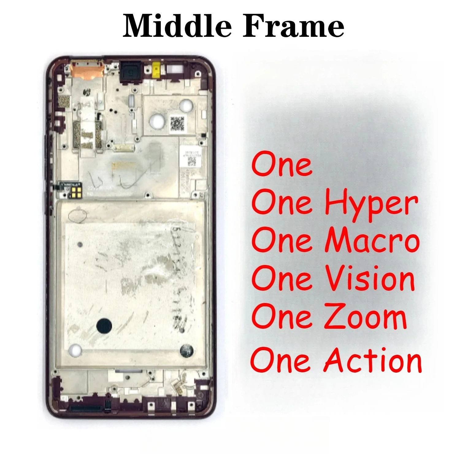 Marco medio para Motorola Moto One Action Vision Macro Hyper Zoom LCD marco frontal carcasa bisel
