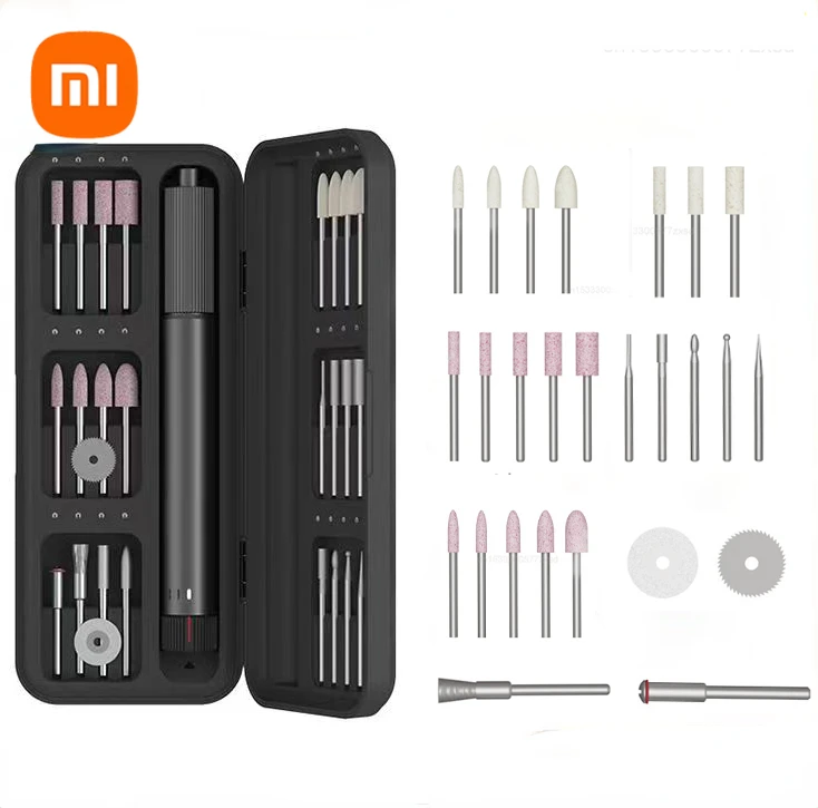 Xiaomi-duka Atuman Mini Broca Caneta de Escultura Elétrica Velocidade Variável Kit de Ferramentas Rotativas Moedor Ferramenta Rotativa Micro Escultura de Jade