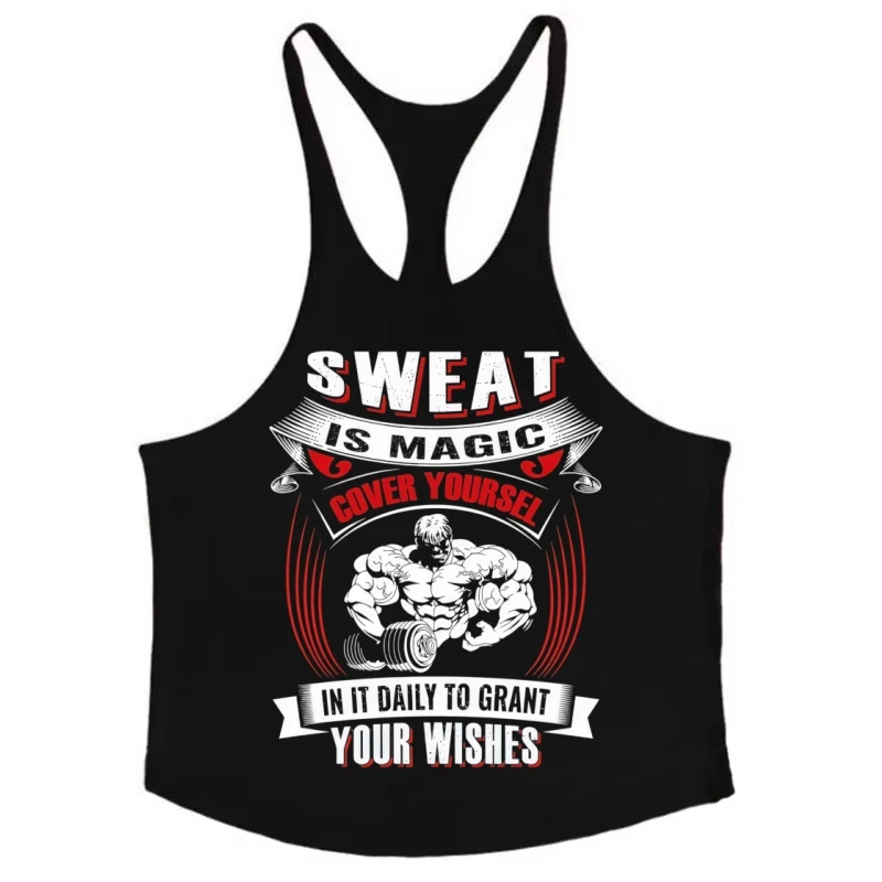 macho man Tank Top 100%Cotton Vest Men's Weightlifting Sessions Quick - Dry Sleeveless Singlets Fitness Muscle Building top