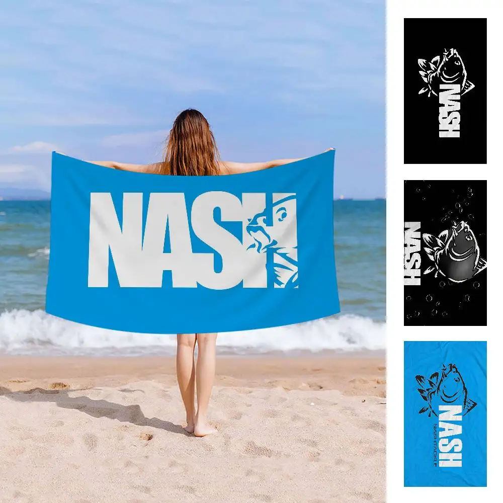 Nash Fishing Logo Microfiber Blanket Quick Drying Beach Towels Oversized Printing Super Absorbent Pool Towel Blanket