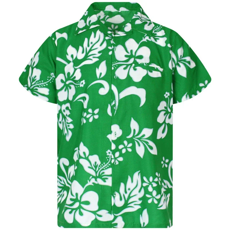 Men's shirt lapel summer short-sleeved Hawaiian personalized pattern 3D printing daily casual work vacation comfortable design