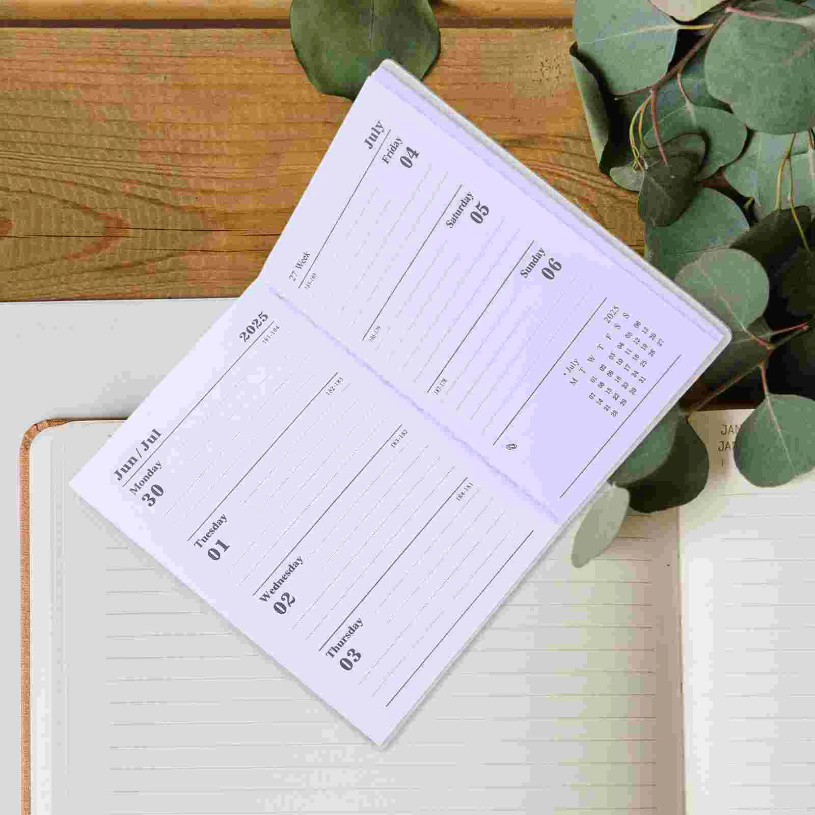 Academic Planner 2025 Schedule Digital Calendar Stripe Notepad Weekly Monthly Mini Binder