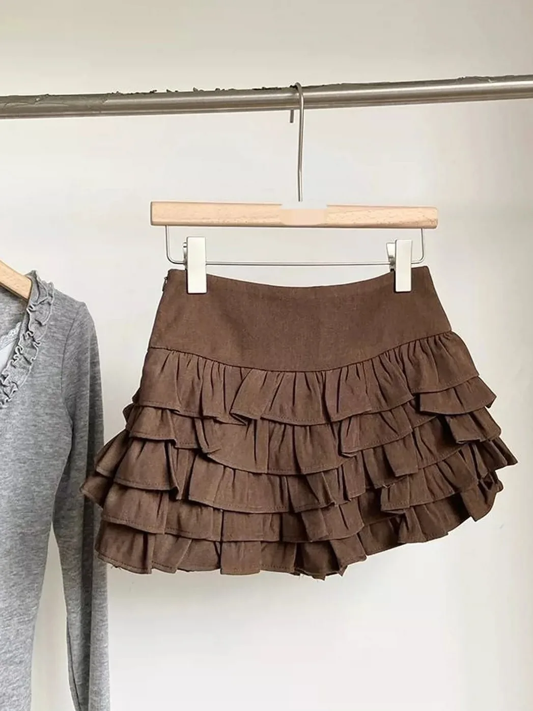 Sweet Simple High Waist A-Line Short Cake Skirt Women's Korean Style Slimming Floral  Daily Wear Spring Autumn New Arrival