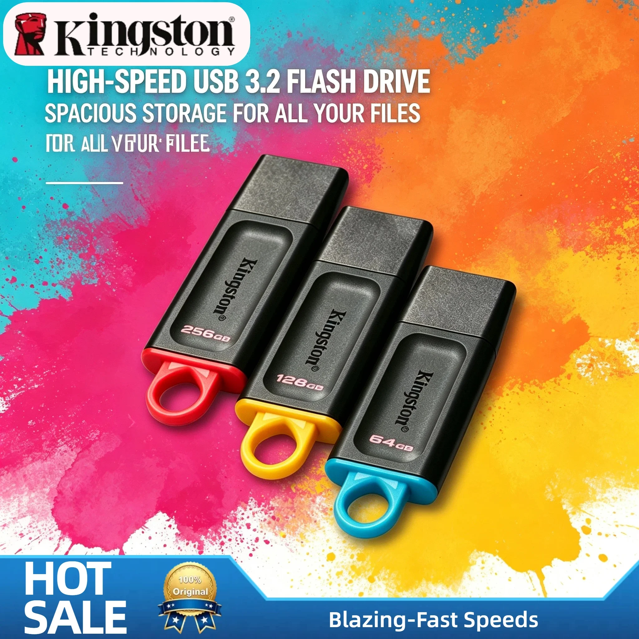 Kingston 32GB 64GB 128GB 256GB USB 3.2 Gen 1 Mini Key DTX Flash Drive Memory Stick for Laptop Desktop Computer