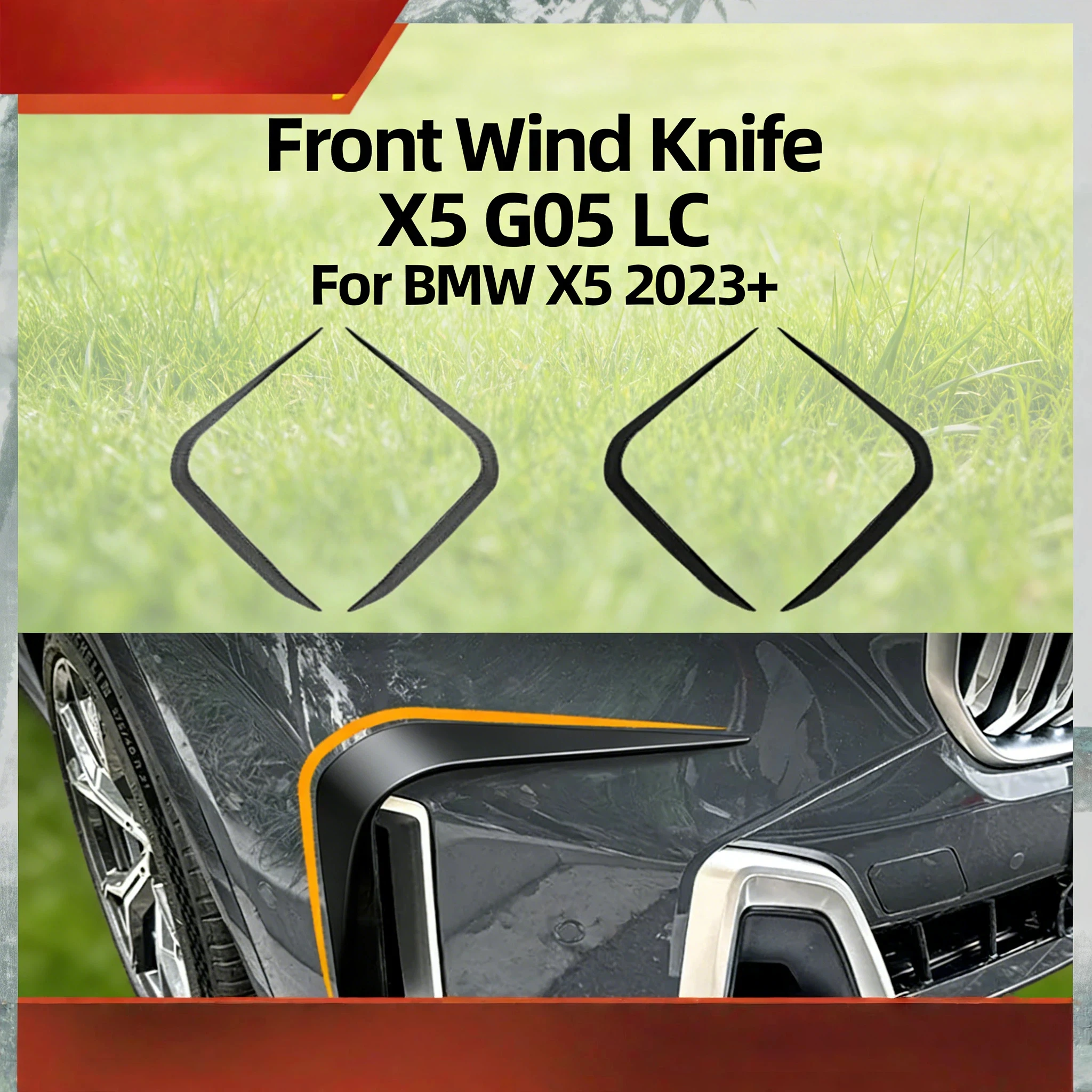 

Spoilers Wings For BMW X5 G05 LCI Sport 2023+ Front Wind Blade Car Sticker Car Exterior Modification Accessories