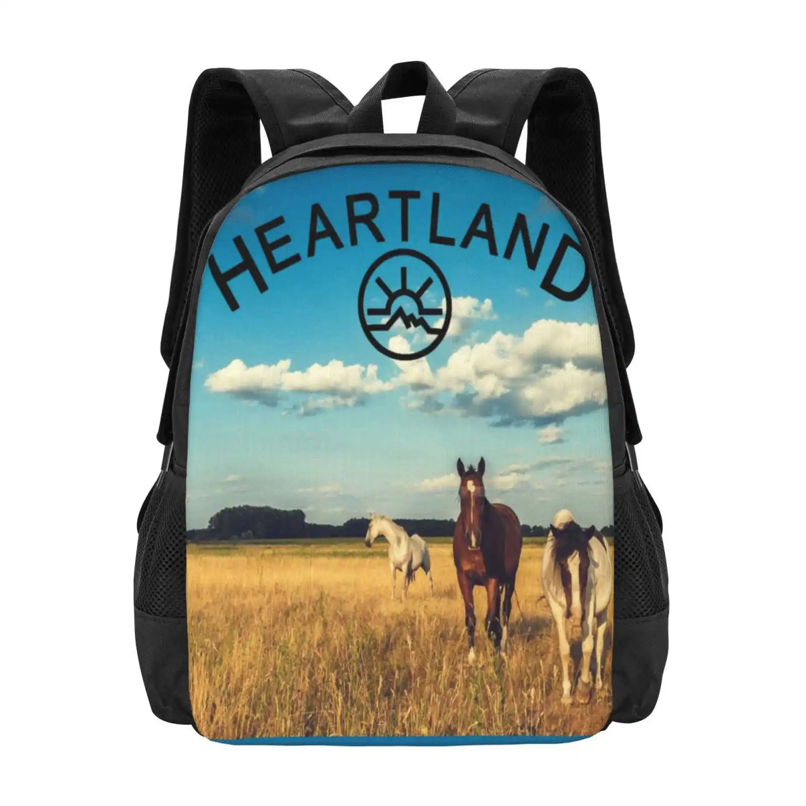 Heartland , Heartland Horse Pattern Design Bag Student'S Backpack Horses Ty Healing Amber Kids Amy Fleming Heartland 15 Years