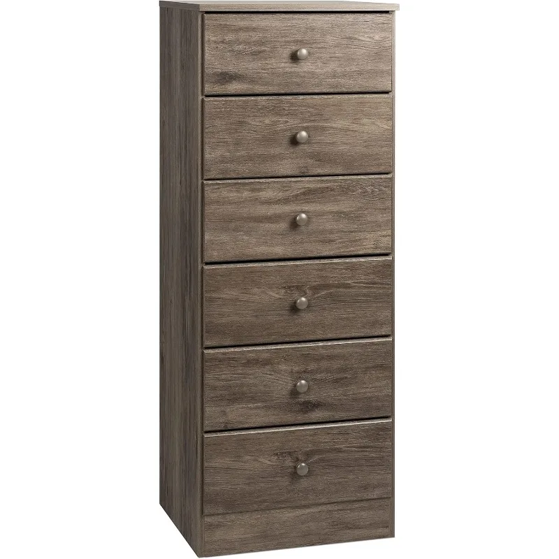 Prepac Astrid Simplistic 6-Drawer Tall Dresser for Bedroom, Functional Chest of Drawers, 16