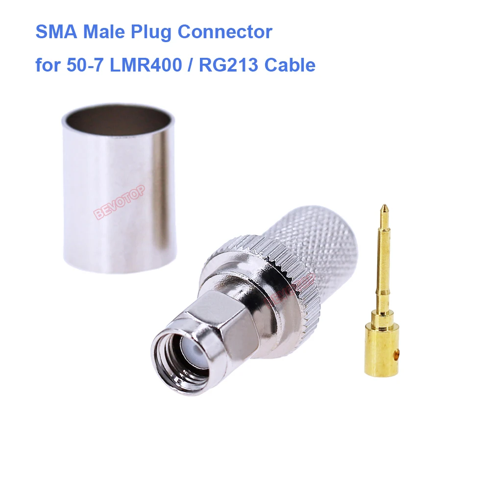 10PCS/LOT RG8 RG213 LMR400 SMA / RP-SMA Male / Female 50-7 RF Coaxial Connector 50Ohm SMA Connector for LMR-400 RG-213 RG8 Cable