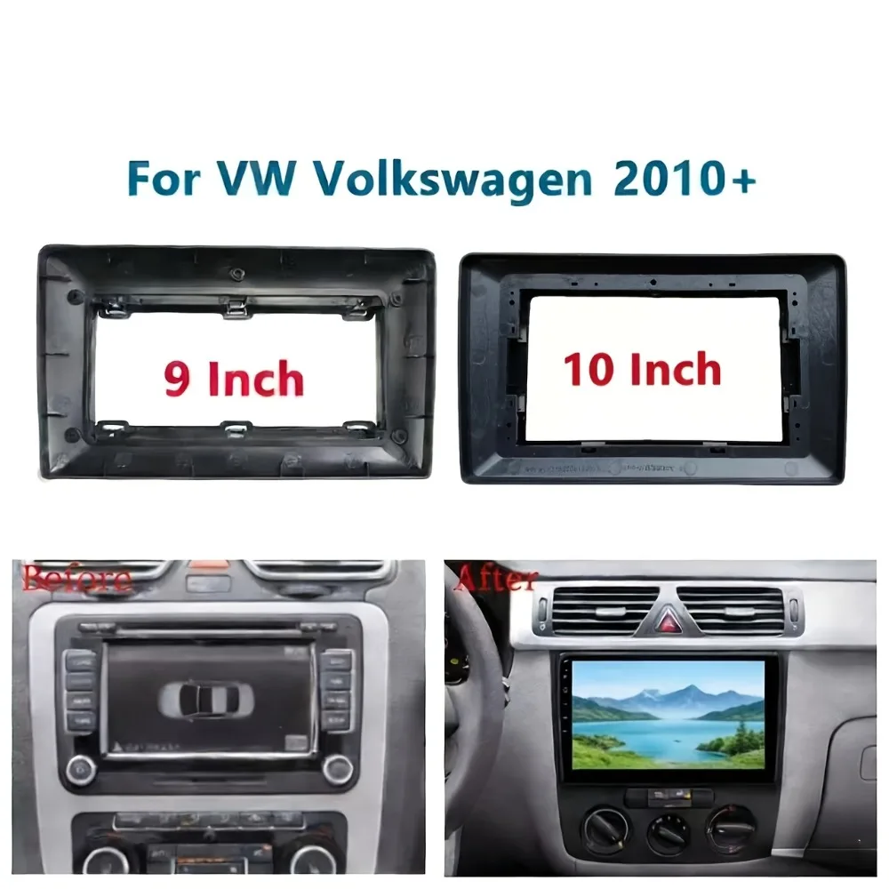 

9/10 Inch 2Din Car Radio Frame Kit for VW Volkswagen Skoda Seat Universal Auto Stereo Dash Fascia Trim Bezel Faceplate
