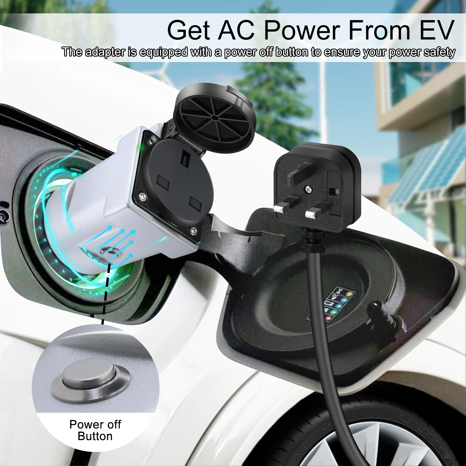 GUWIEYG V2L مفرغ المملكة المتحدة المقبس ل Type2 مفرغ سيارة EV مهائي كابلات دعم MG BYD SAMRT ZEEKR مركبة لتحميل نوع 2
