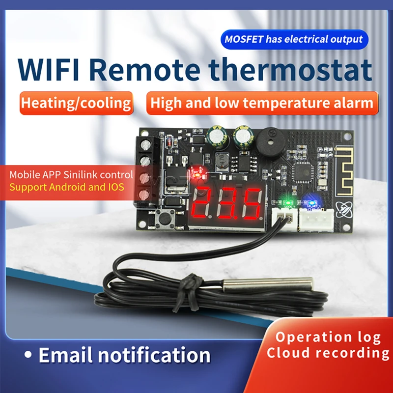 Remote WIFI Thermostat High Precision Temperature Controller Module Cooling And Heating APP Collection